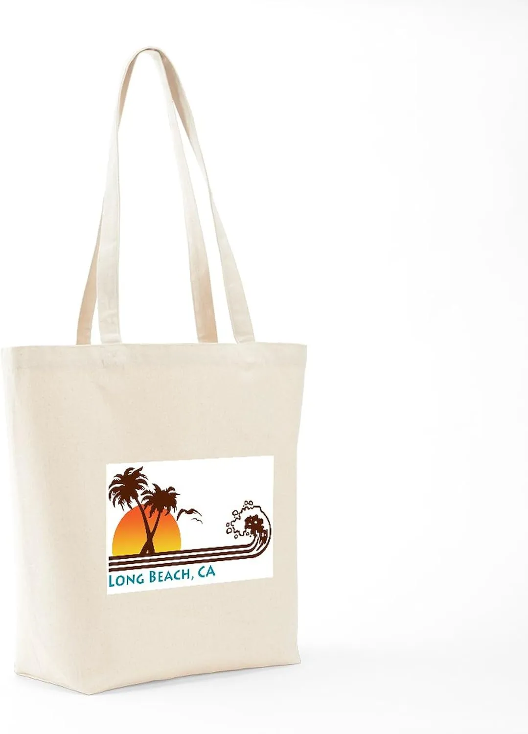 CafePress Long Beach California Tote Bag Natural Canvas Tote Bag, Reusable Shopping Bag