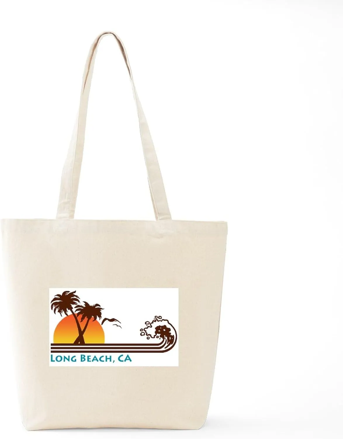 CafePress Long Beach California Tote Bag Natural Canvas Tote Bag, Reusable Shopping Bag