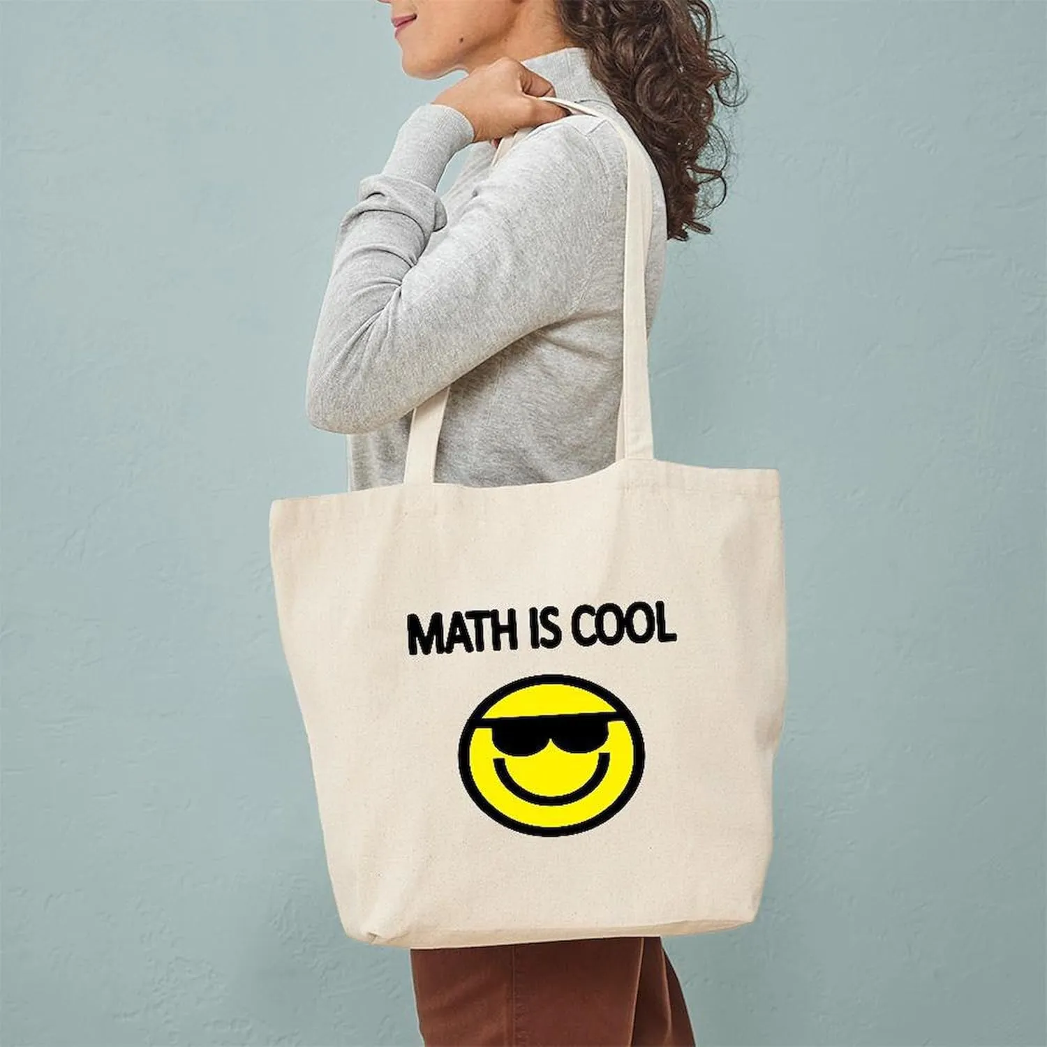 CafePress MATH IS COOL 2 Tote Bag Natural Canvas Tote Bag, Reusable Shopping Bag