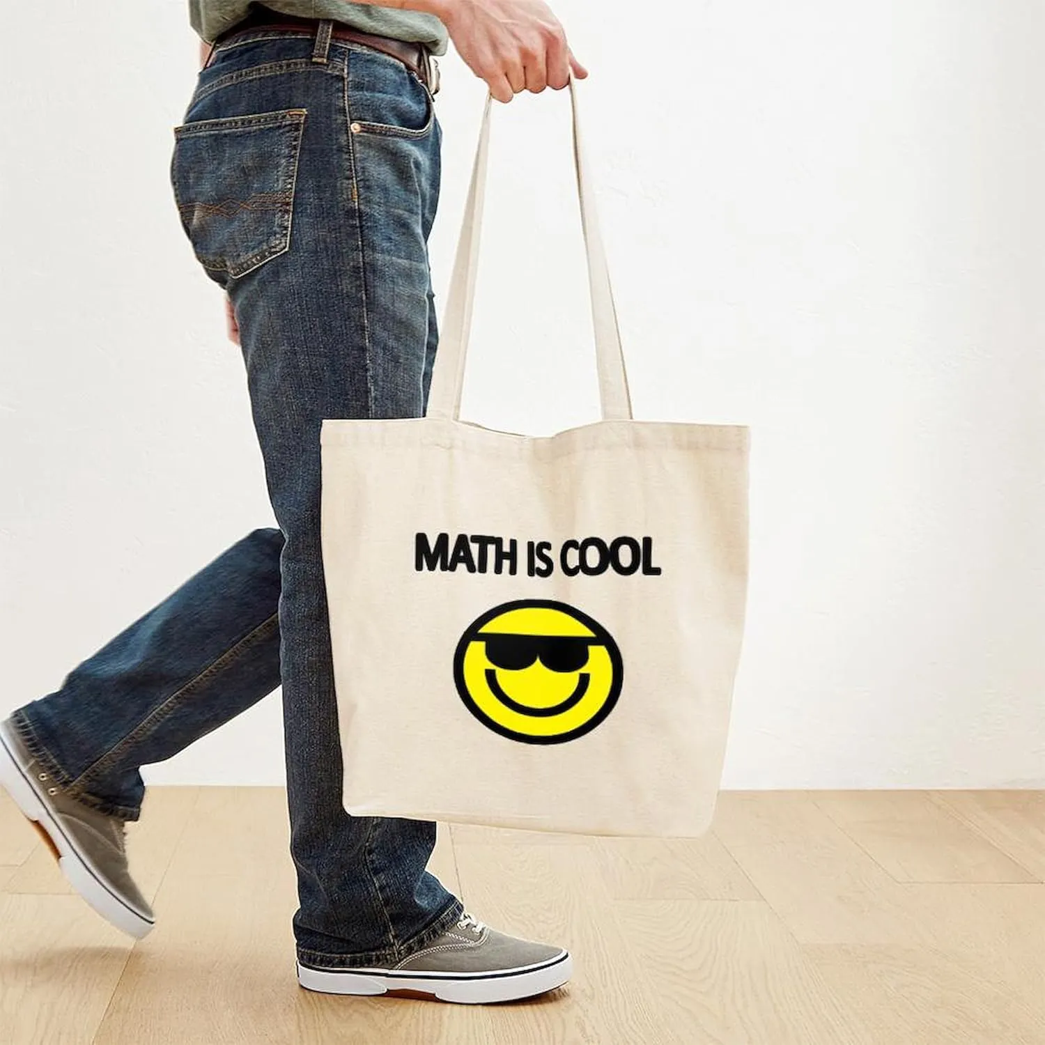 CafePress MATH IS COOL 2 Tote Bag Natural Canvas Tote Bag, Reusable Shopping Bag