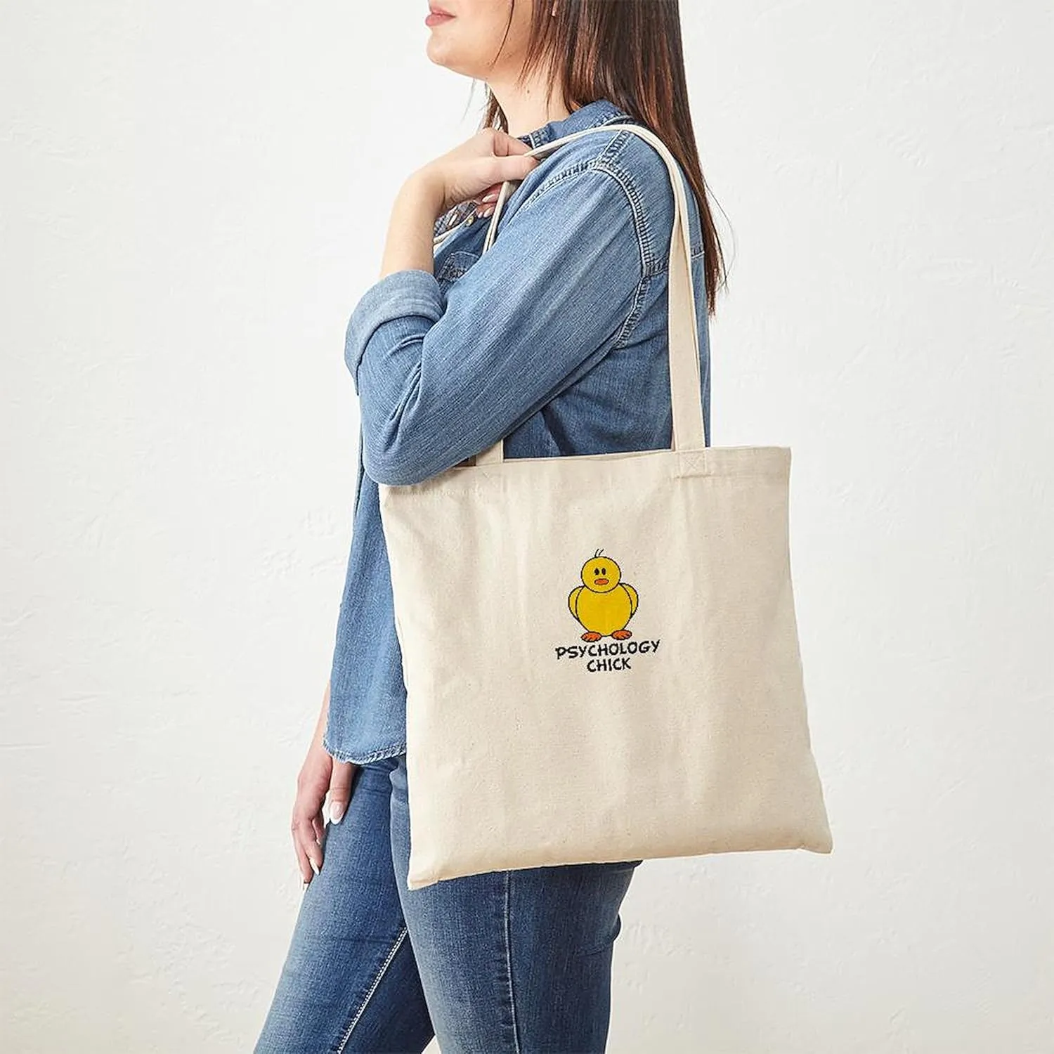 CafePress Psychology Chick Tote Bag Natural Canvas Tote Bag, Reusable Shopping Bag
