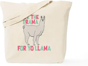 CafePress Save The Drama For Yo Llama Tote Bag Natural Canvas Tote Bag, Reusable Shopping Bag