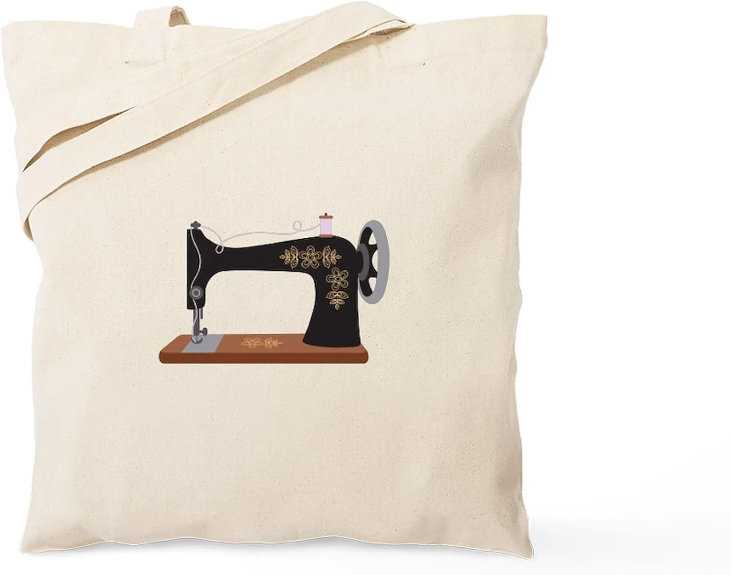 CafePress Sewing Machine 1 Tote Bag Natural Canvas Tote Bag, Reusable Shopping Bag