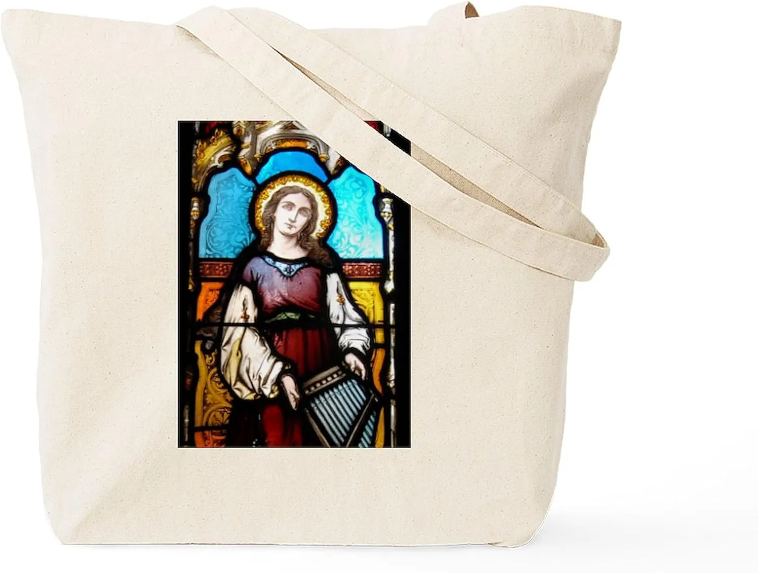 CafePress St Cecilia Tote Bag Natural Canvas Tote Bag, Reusable Shopping Bag