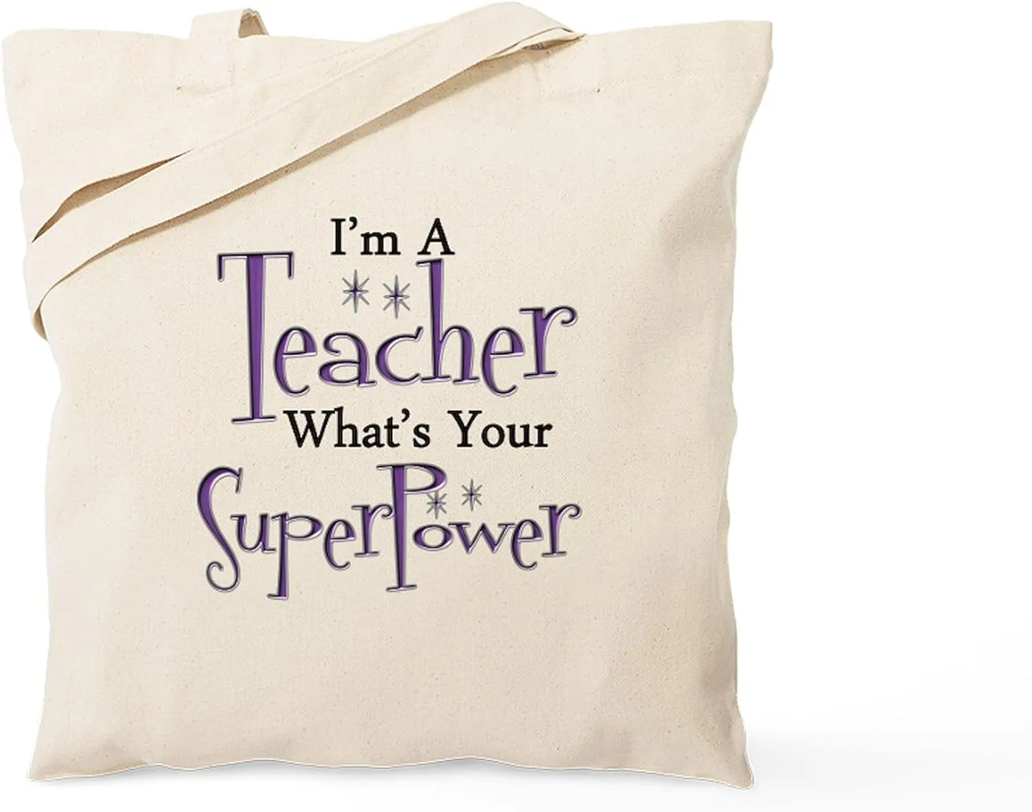 CafePress Super Teacher Tote Bag Natural Canvas Tote Bag, Reusable Shopping Bag
