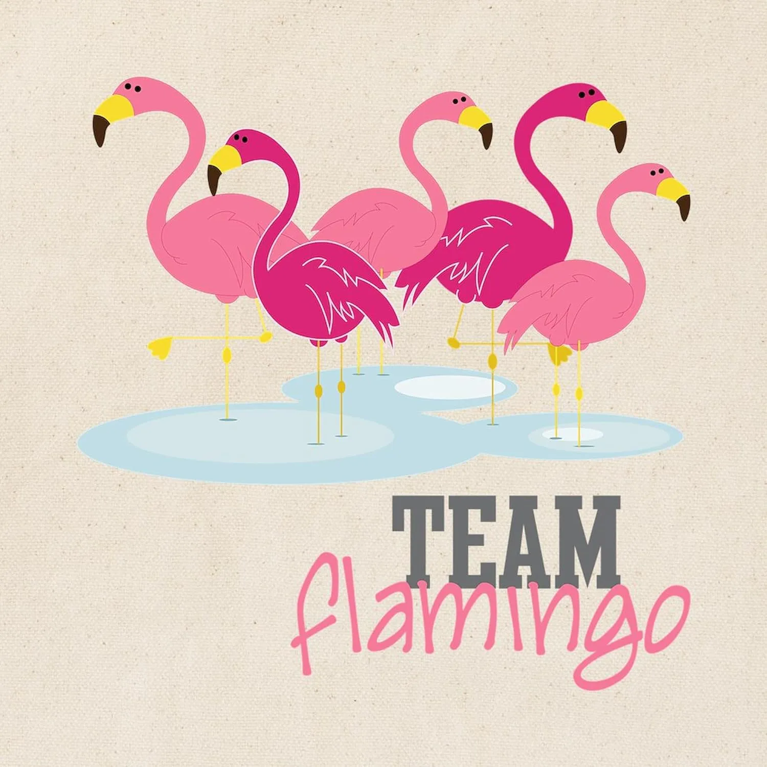CafePress Team Flamingo Tote Bag Natural Canvas Tote Bag, Reusable Shopping Bag