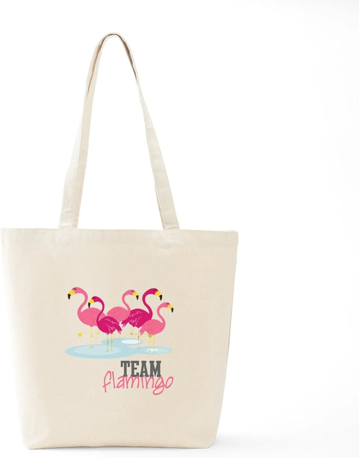 CafePress Team Flamingo Tote Bag Natural Canvas Tote Bag, Reusable Shopping Bag