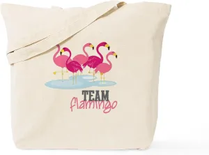 CafePress Team Flamingo Tote Bag Natural Canvas Tote Bag, Reusable Shopping Bag