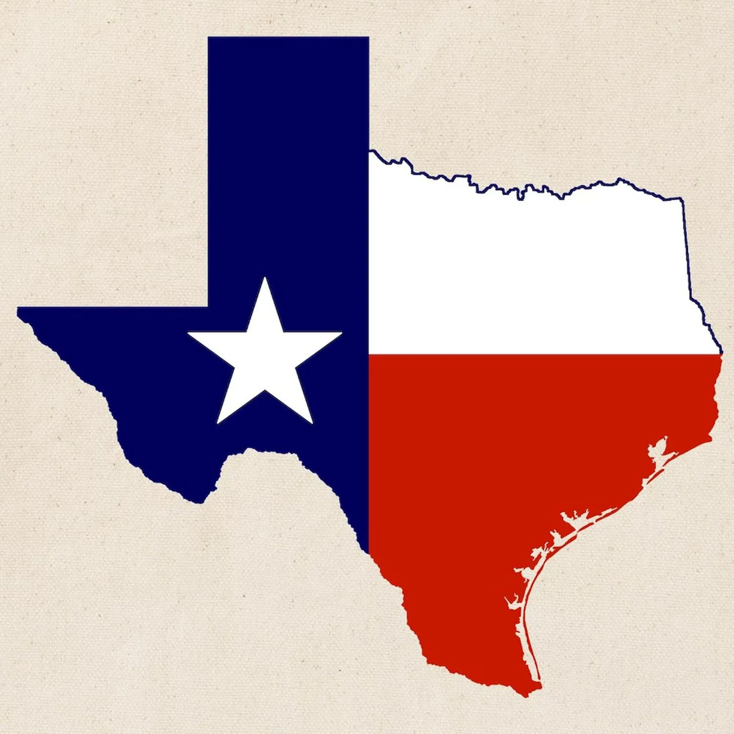 CafePress Texas Flag On Texas Outline Tote Bag Natural Canvas Tote Bag, Reusable Shopping Bag