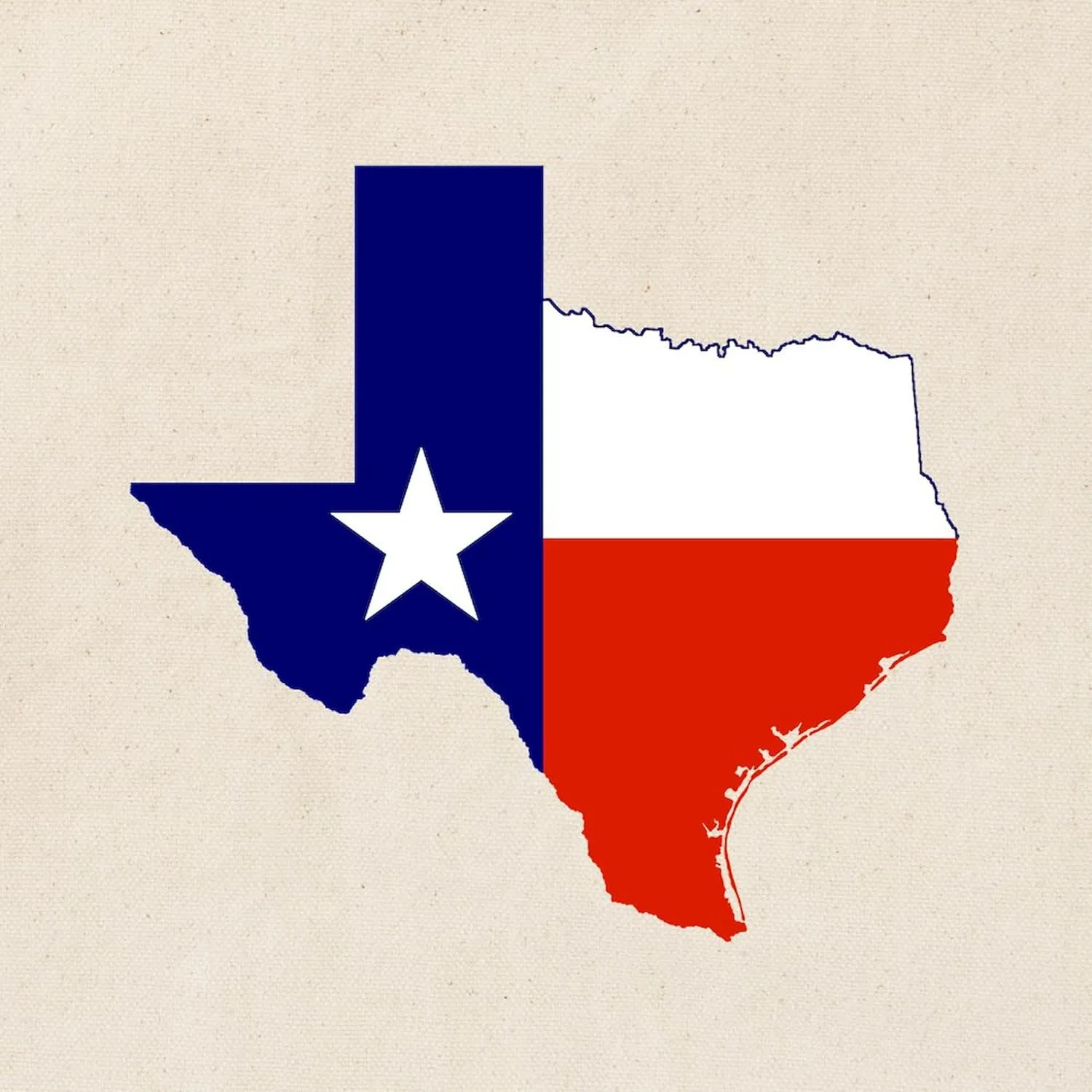 CafePress Texas Flag On Texas Outline Tote Bag Natural Canvas Tote Bag, Reusable Shopping Bag