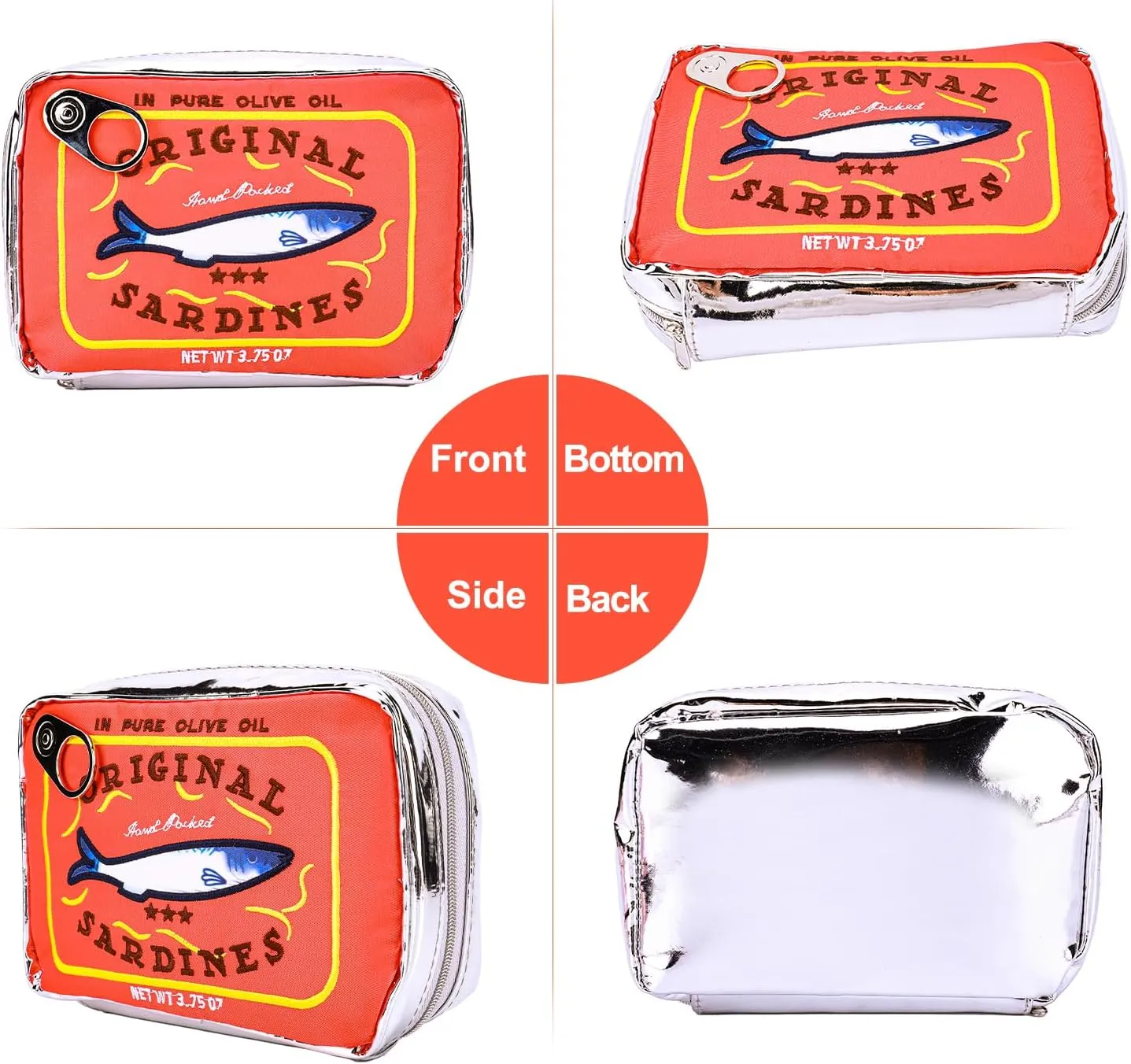 Canned Sardines Makeup Bag, Canned Sardines Style Toiletry Bag Cute Travel Bag Creative Cute Makeup Bag Coquette Make up Pouch for Women