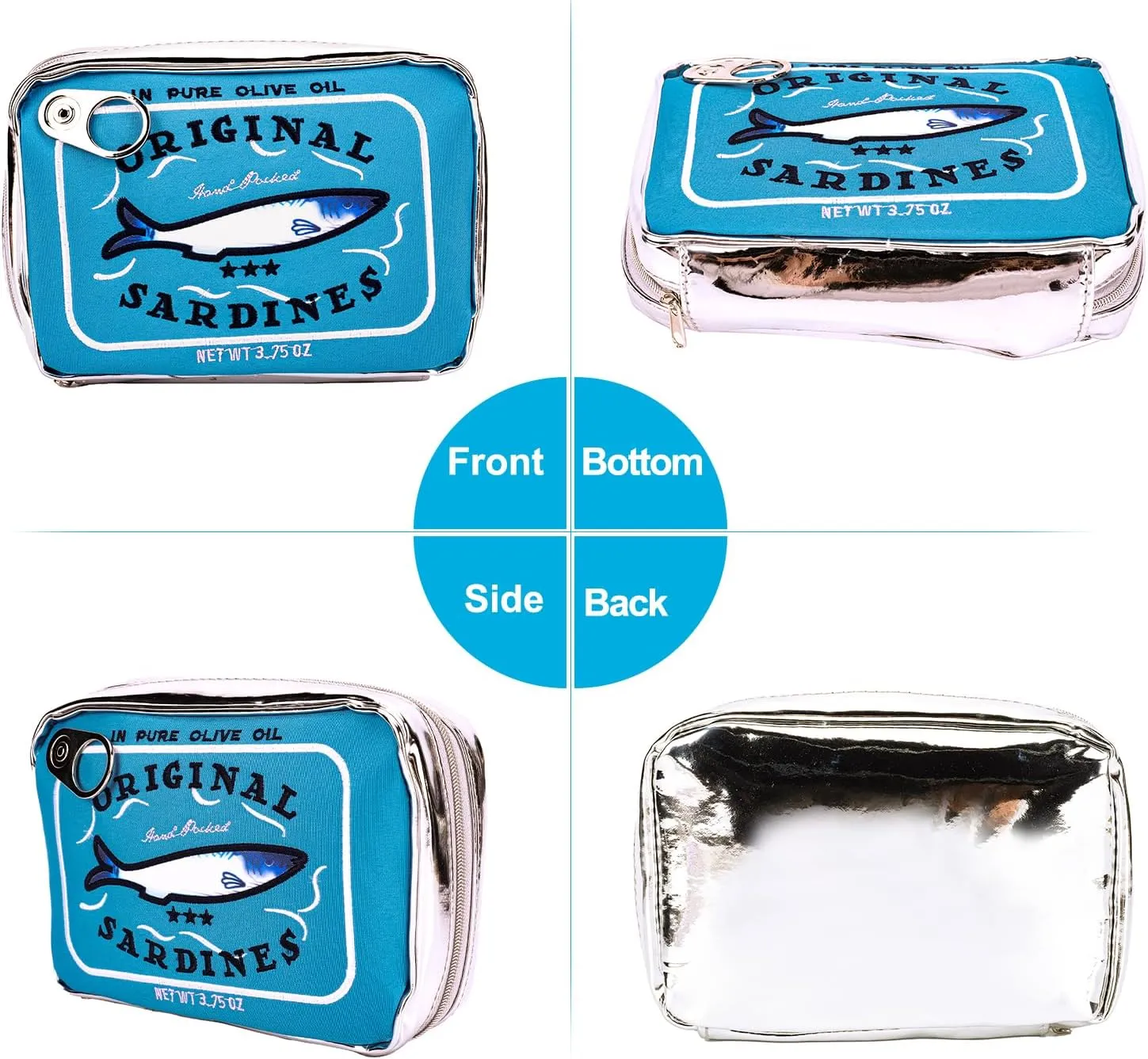 Canned Sardines Makeup Bag, Canned Sardines Style Toiletry Bag Cute Travel Bag Creative Cute Makeup Bag Coquette Make up Pouch for Women