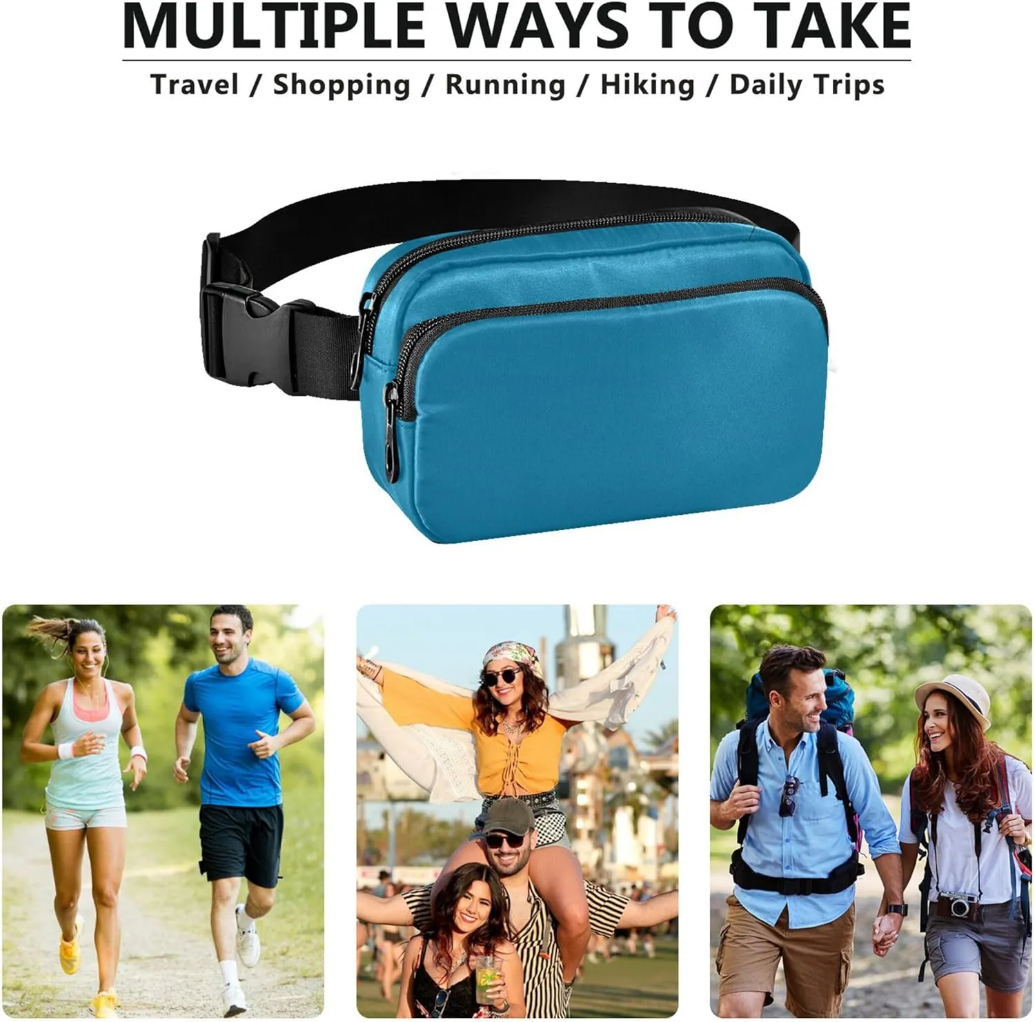 Cerulean Fanny Pack for Women Hiking Hip Bag Belt Pouch Waterproof Travel Waist Pouch