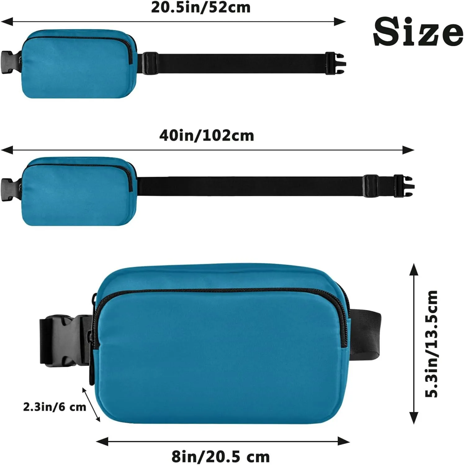 Cerulean Fanny Pack for Women Hiking Hip Bag Belt Pouch Waterproof Travel Waist Pouch