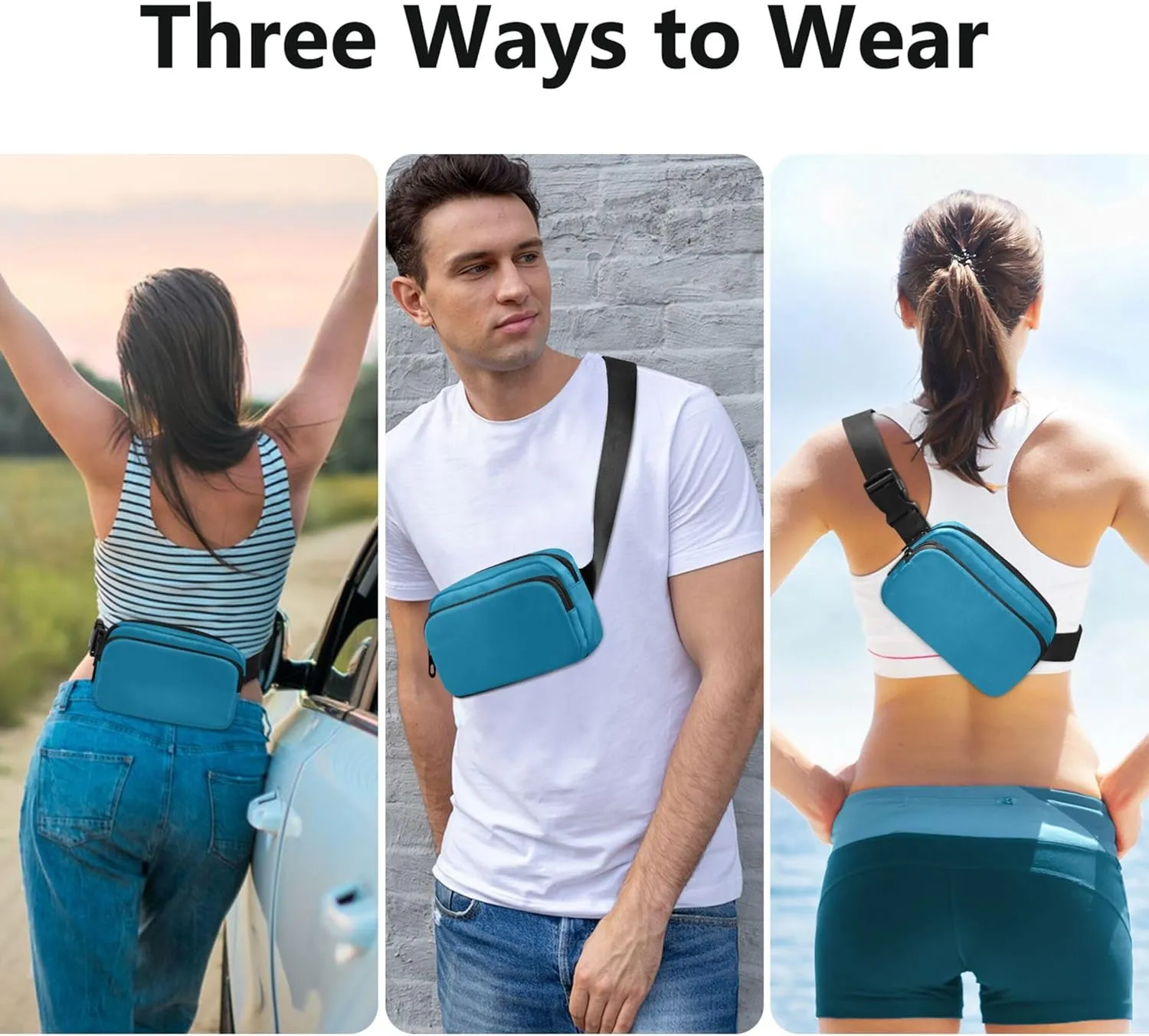 Cerulean Fanny Pack for Women Hiking Hip Bag Belt Pouch Waterproof Travel Waist Pouch