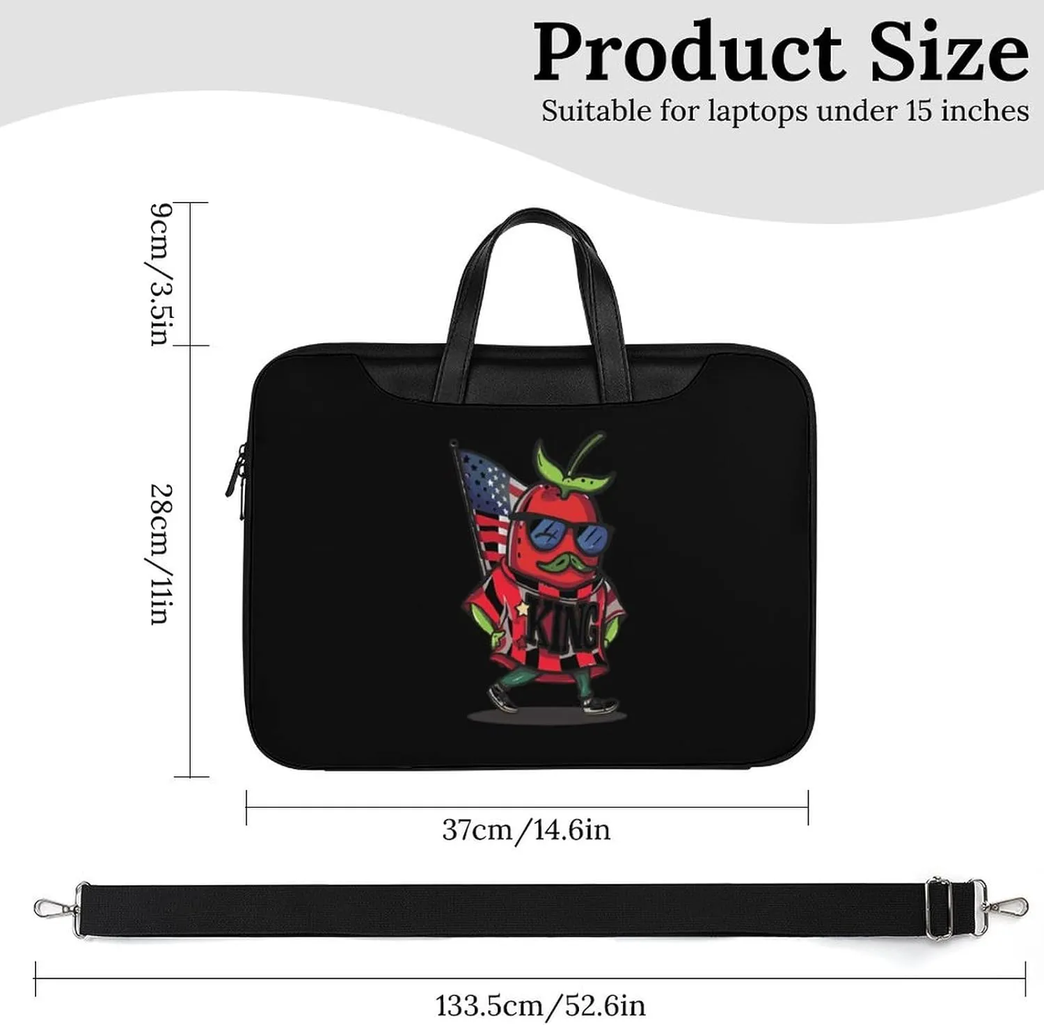 Chili King Cool Laptop Tote Bag Waterproof Computer Carrying Case Business Office Briefcase