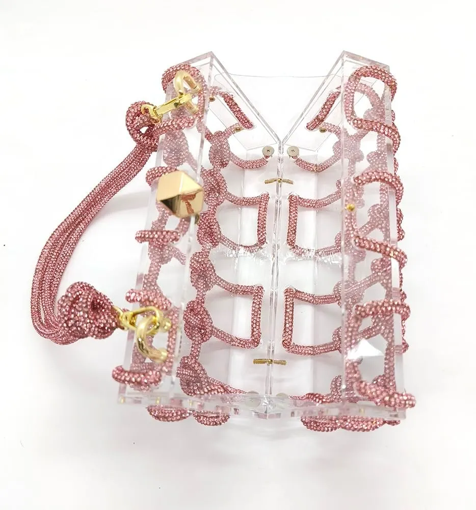Clear Acrylic Bag Rhinestone Acrylic Clutch Crystal Evening Purses for Women Glitter Handbag for Wedding Cocktail Party Prom