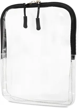 Clear Travel Toiletry Bags - Transparent Cosmetic Bag for Travel Liquids & Miscellaneous Items - Reusable and Suitable Size for Luggage