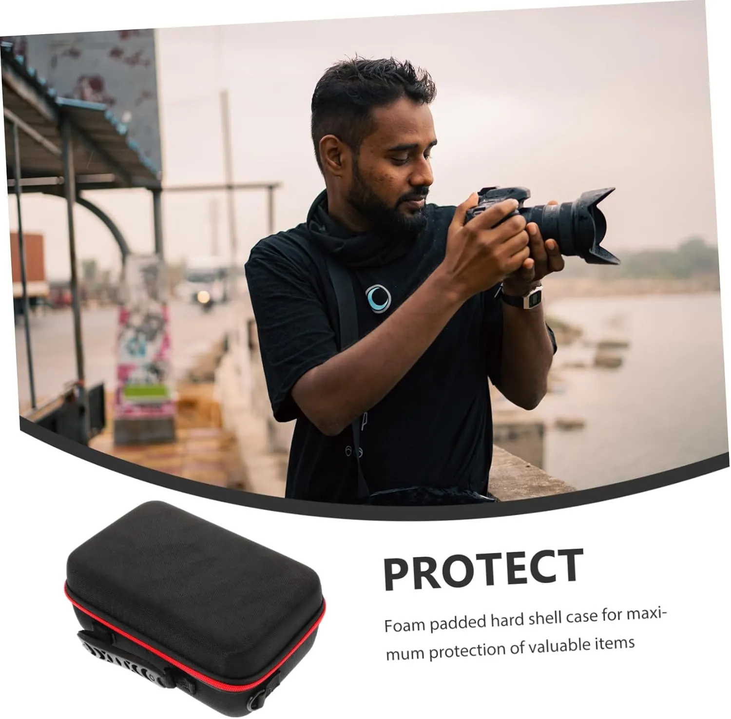 COHEALI Small Camera Bag with Handle Durable Splashproof Travel Pouch for Men Padded Case for Digital Equipment for Organizing Accessories
