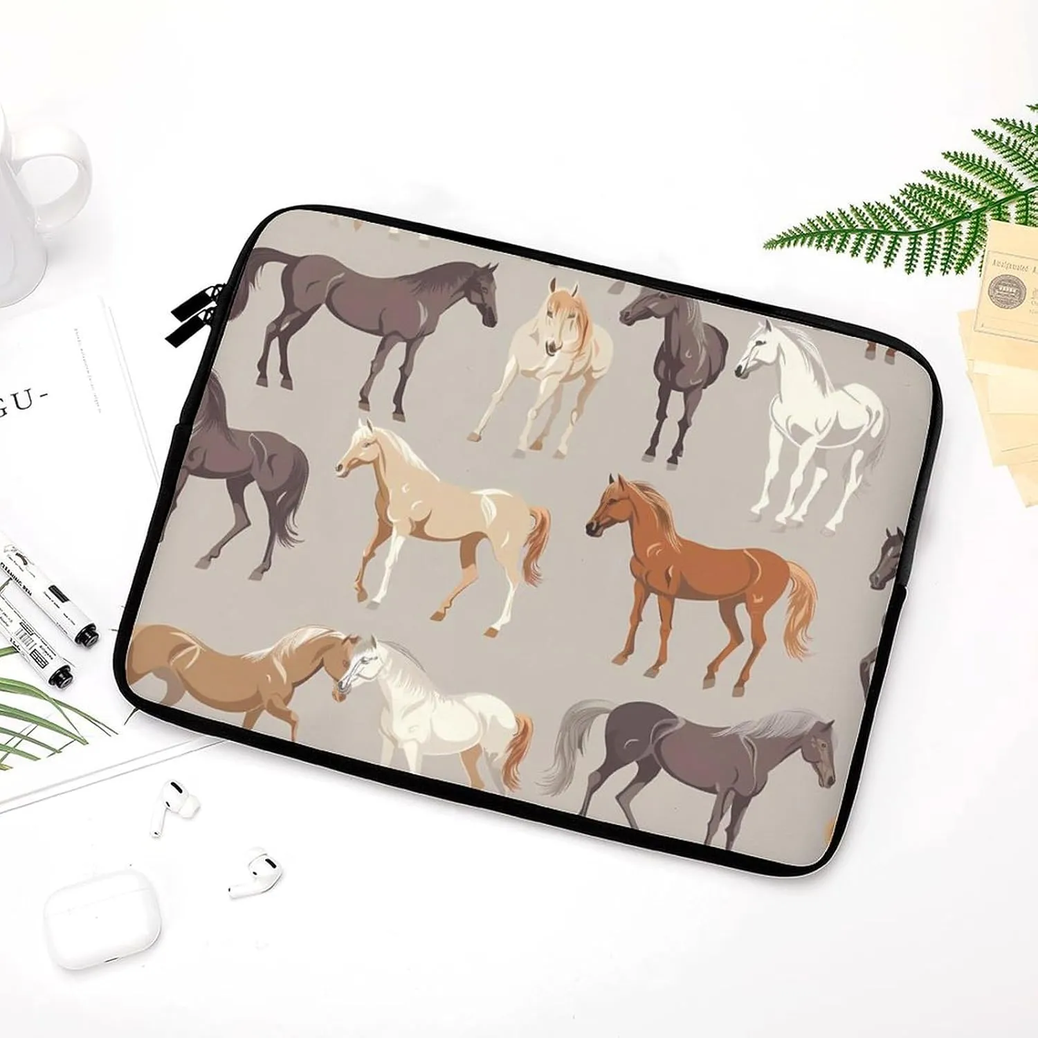 Colorful Horses Laptop Sleeve Case Protective Computer Bag Carrying Briefcase for Men Women