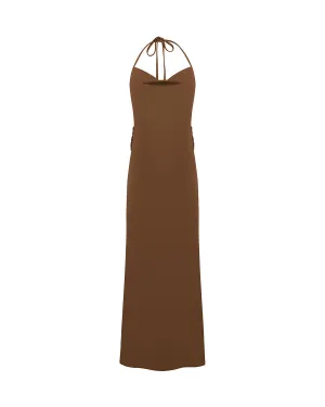 Convertible Slit Halter Dress