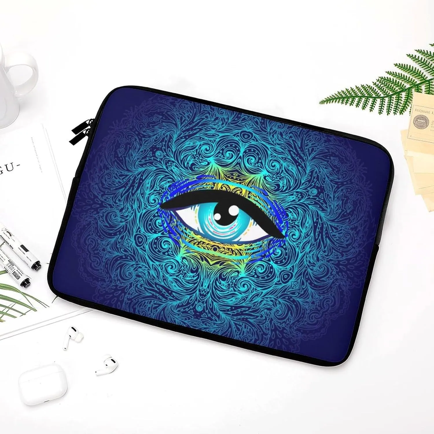 Cool Alien Psychedelic Eye Personalized Laptop Bag Business Casual Laptop Case Slim Computer Bag Briefcase