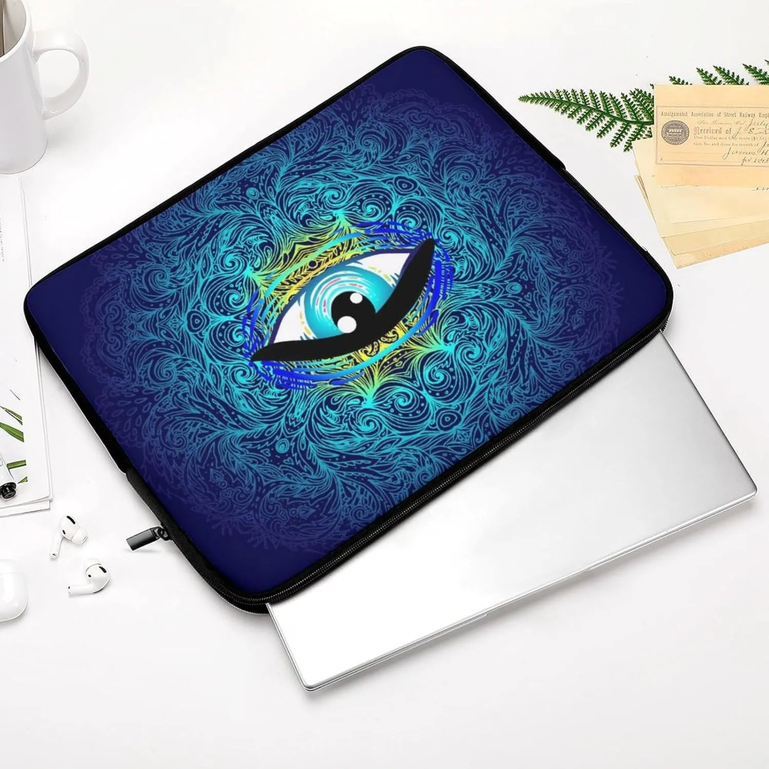 Cool Alien Psychedelic Eye Personalized Laptop Bag Business Casual Laptop Case Slim Computer Bag Briefcase