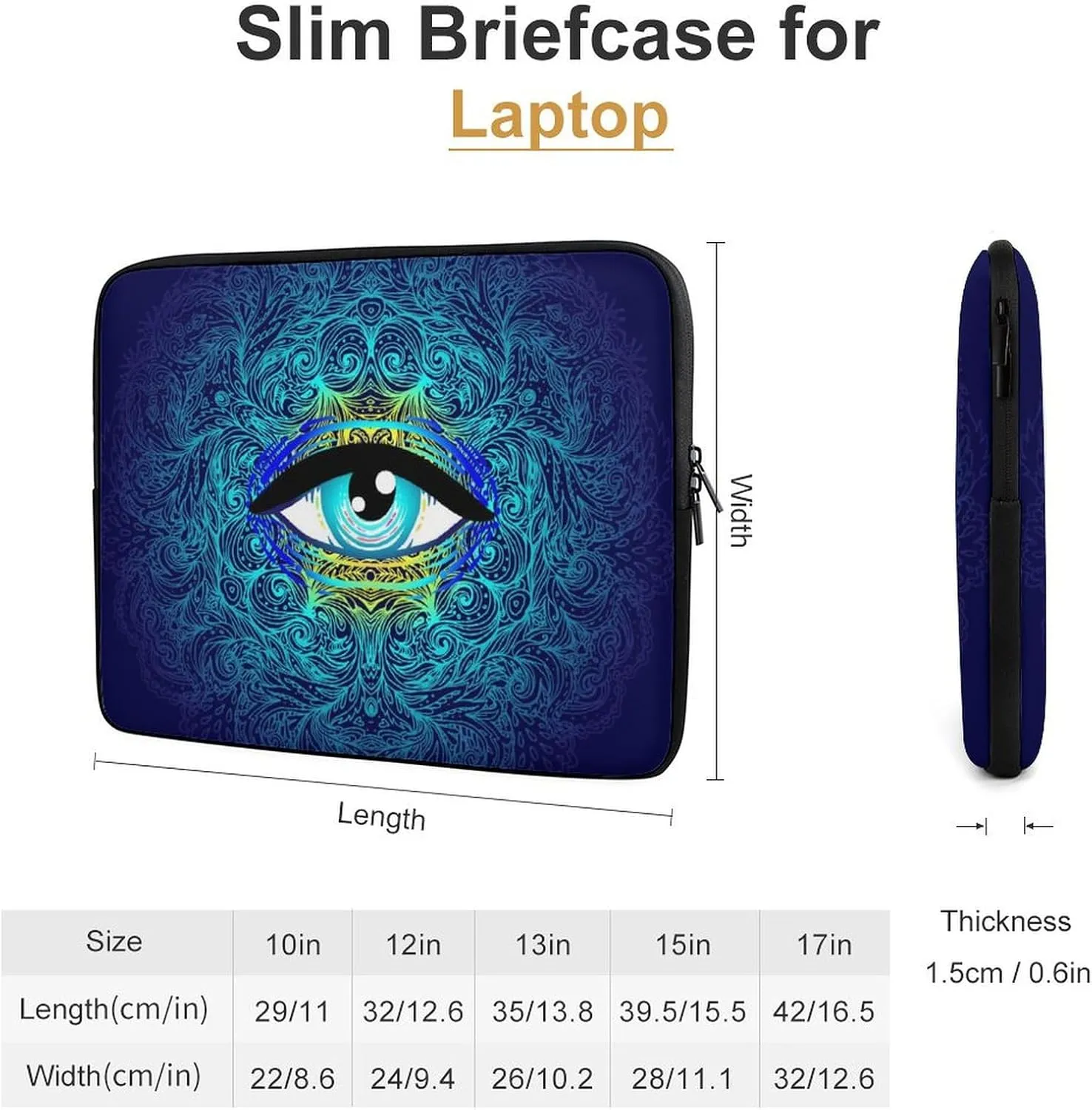 Cool Alien Psychedelic Eye Personalized Laptop Bag Business Casual Laptop Case Slim Computer Bag Briefcase