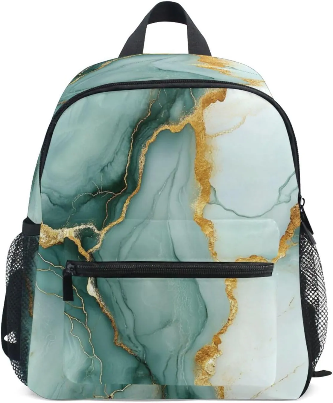 Cool Backpacks Boy's/Girl's Waterproof Diaper Bag Backpack with Chest Strap Marble Sage Green White