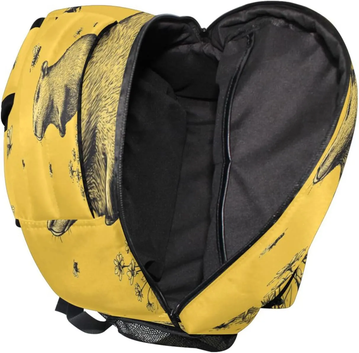 Cool Backpacks for Teacher Nurse Waterproof Outdoor Backpack with Chest Strap for College Work Art Capybara Yellow
