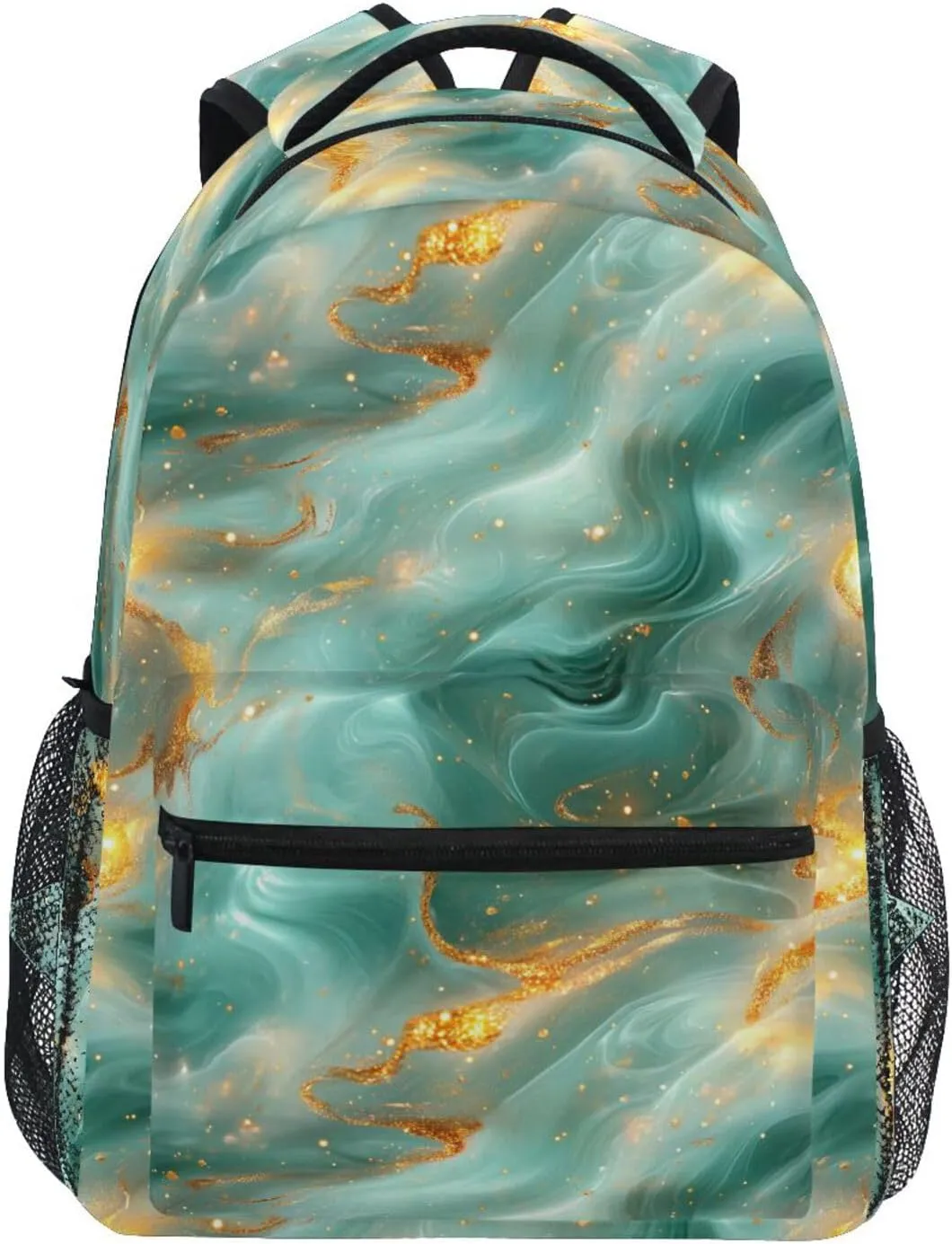 Cool Backpacks for Teenager Fashion Diaper Bag Backpack with Chest Strap for Travel Trip Rose Gold Turquoise Green