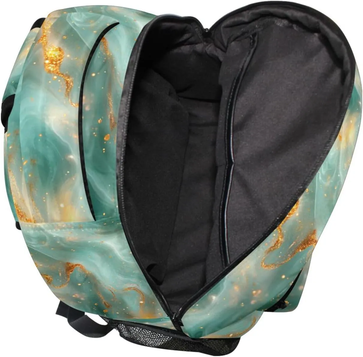 Cool Backpacks for Teenager Fashion Diaper Bag Backpack with Chest Strap for Travel Trip Rose Gold Turquoise Green