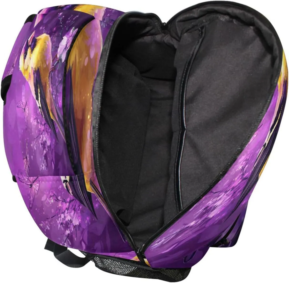 Cool Backpacks for Women Men Waterproof Laptop Bag with Chest Strap Gift Men & Women Beauty Goldfinch Birds Purple
