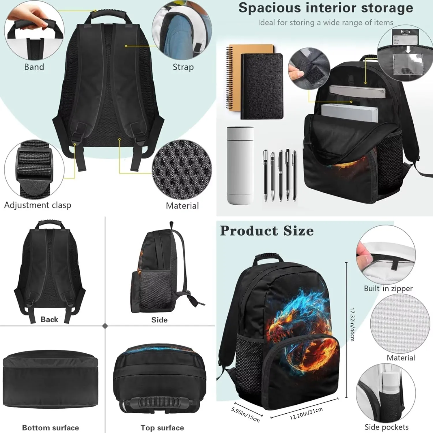 Cool Basketball Backpack for Boys Kids Backpack Set with Insulated Lunch Bag and Pen Bag Pencil Case 3 Pieces Set Casual Daypack Book Organizers Backpack
