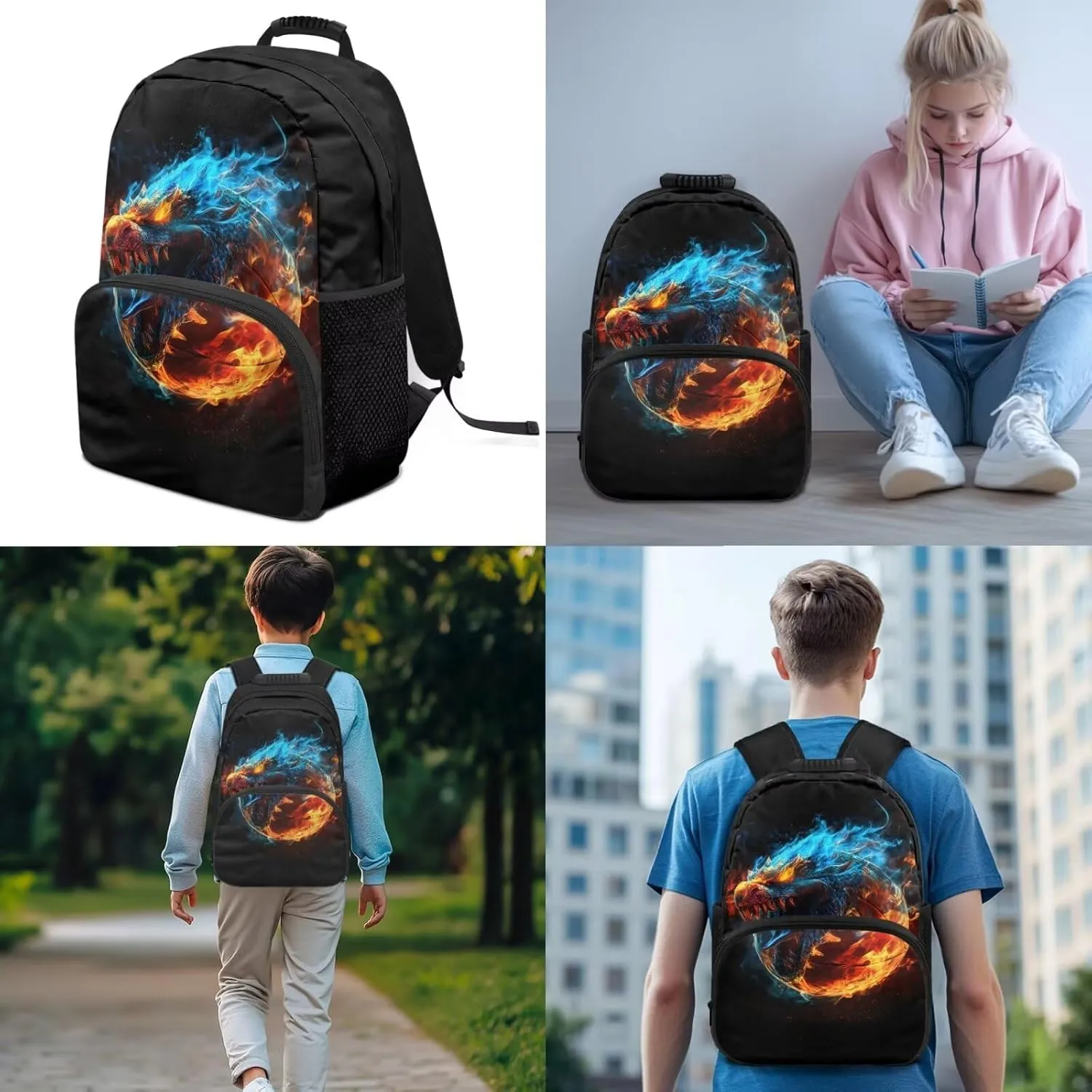 Cool Basketball Backpack for Boys Kids Backpack Set with Insulated Lunch Bag and Pen Bag Pencil Case 3 Pieces Set Casual Daypack Book Organizers Backpack