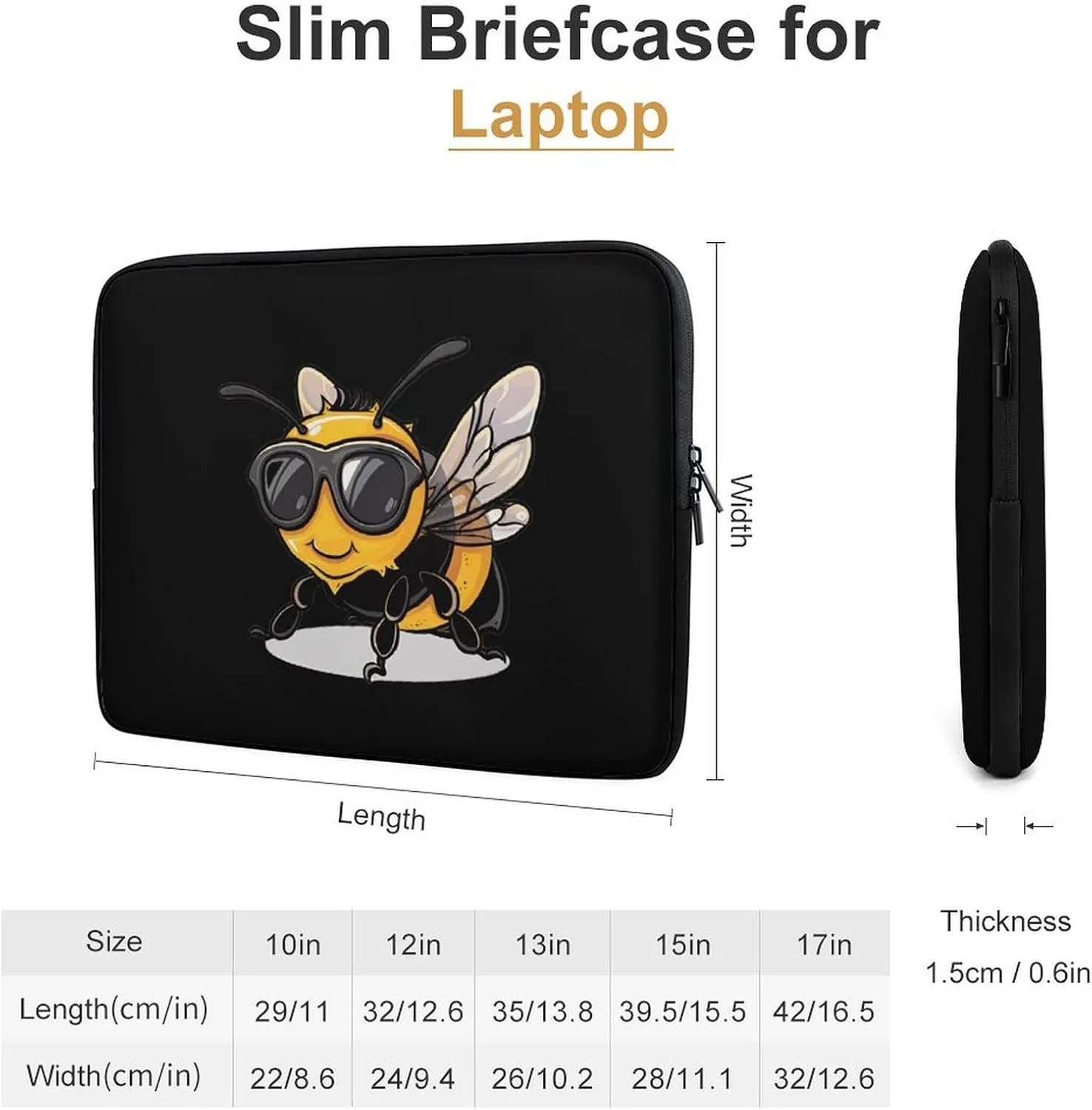 Cool Bee Personalized Laptop Bag Business Casual Laptop Cases Slim Computer Bag Briefcase