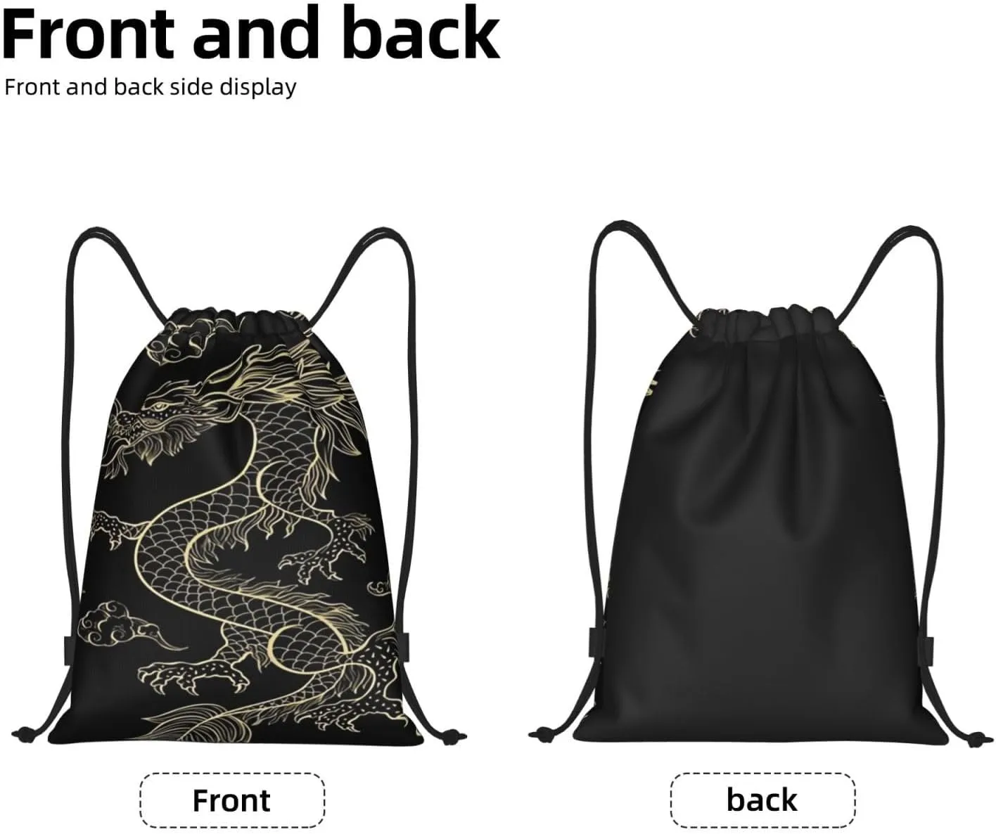 Cool Dragon Drawstring Backpack,Dragons Drawstring Bag Cute Beach Sack Bags For Gym Shopping Sport Yoga