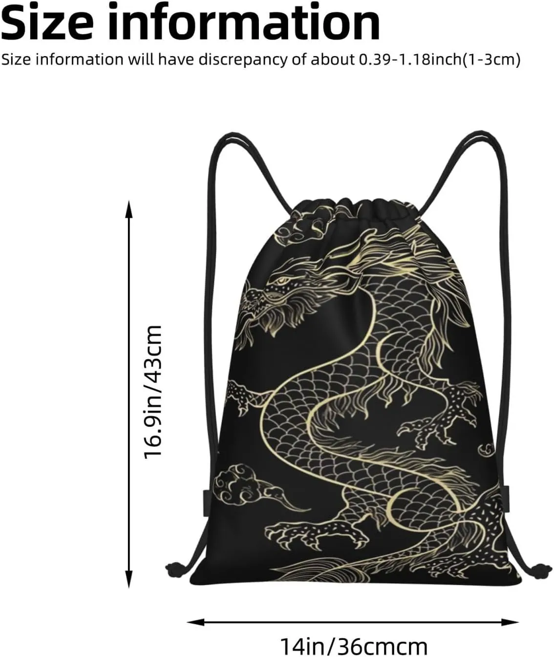 Cool Dragon Drawstring Backpack,Dragons Drawstring Bag Cute Beach Sack Bags For Gym Shopping Sport Yoga