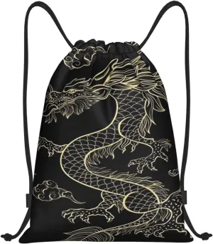 Cool Dragon Drawstring Backpack,Dragons Drawstring Bag Cute Beach Sack Bags For Gym Shopping Sport Yoga