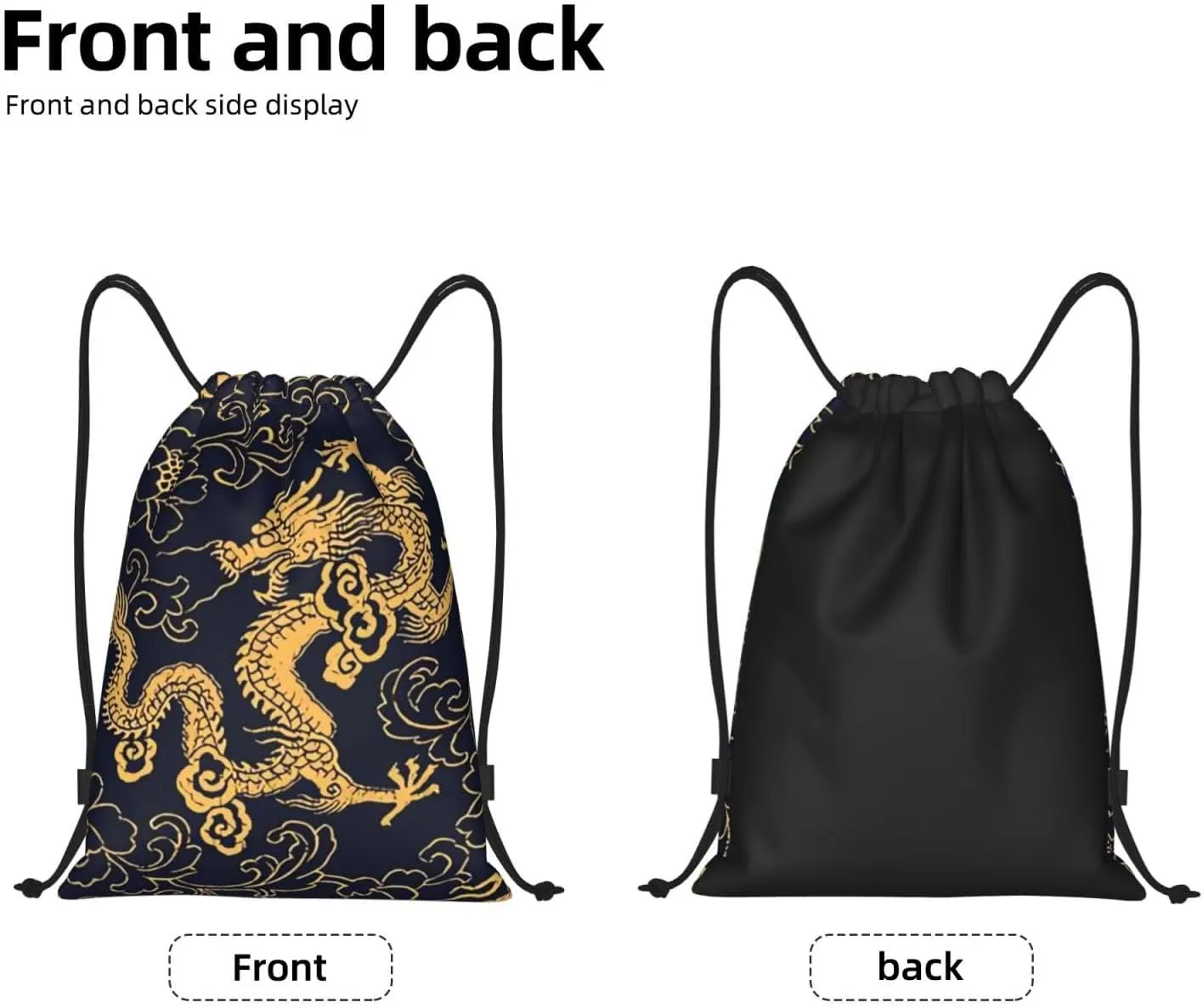 Cool Dragon Drawstring Backpack,Dragons Drawstring Bag Cute Beach Sack Bags For Gym Shopping Sport Yoga