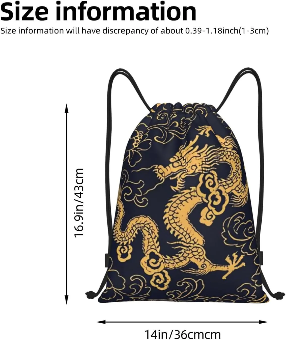 Cool Dragon Drawstring Backpack,Dragons Drawstring Bag Cute Beach Sack Bags For Gym Shopping Sport Yoga