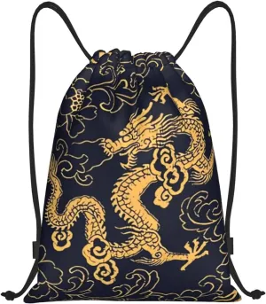 Cool Dragon Drawstring Backpack,Dragons Drawstring Bag Cute Beach Sack Bags For Gym Shopping Sport Yoga