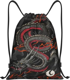 Cool Dragon Drawstring Bags Backpack Bag Casual String Daypack for Women Men Sport Gym Yoga Travel Backpacks