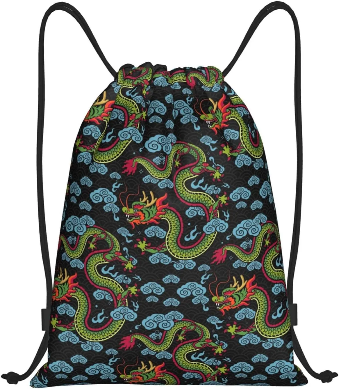 Cool Dragon Drawstring Bags Backpack Bag Casual String Daypack for Women Men Sport Gym Yoga Travel Backpacks