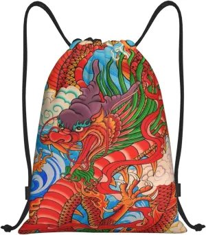 Cool Dragon Drawstring Bags Backpack Bag Casual String Daypack for Women Men Sport Gym Yoga Travel Backpacks