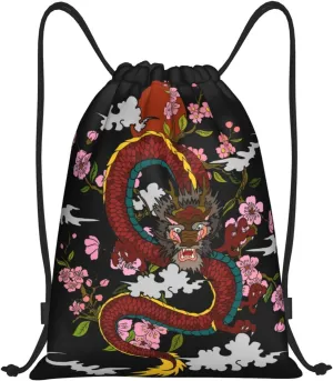Cool Dragon Drawstring Bags Backpack Bag Casual String Daypack for Women Men Sport Gym Yoga Travel Backpacks