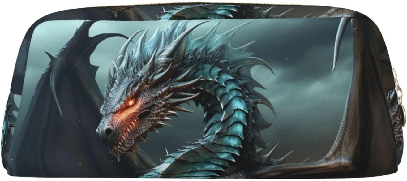 Cool Dragon Makeup Bag Travel Cosmetic Bag for Women Men Pencil Case Zipper Toiletry Bag Purse