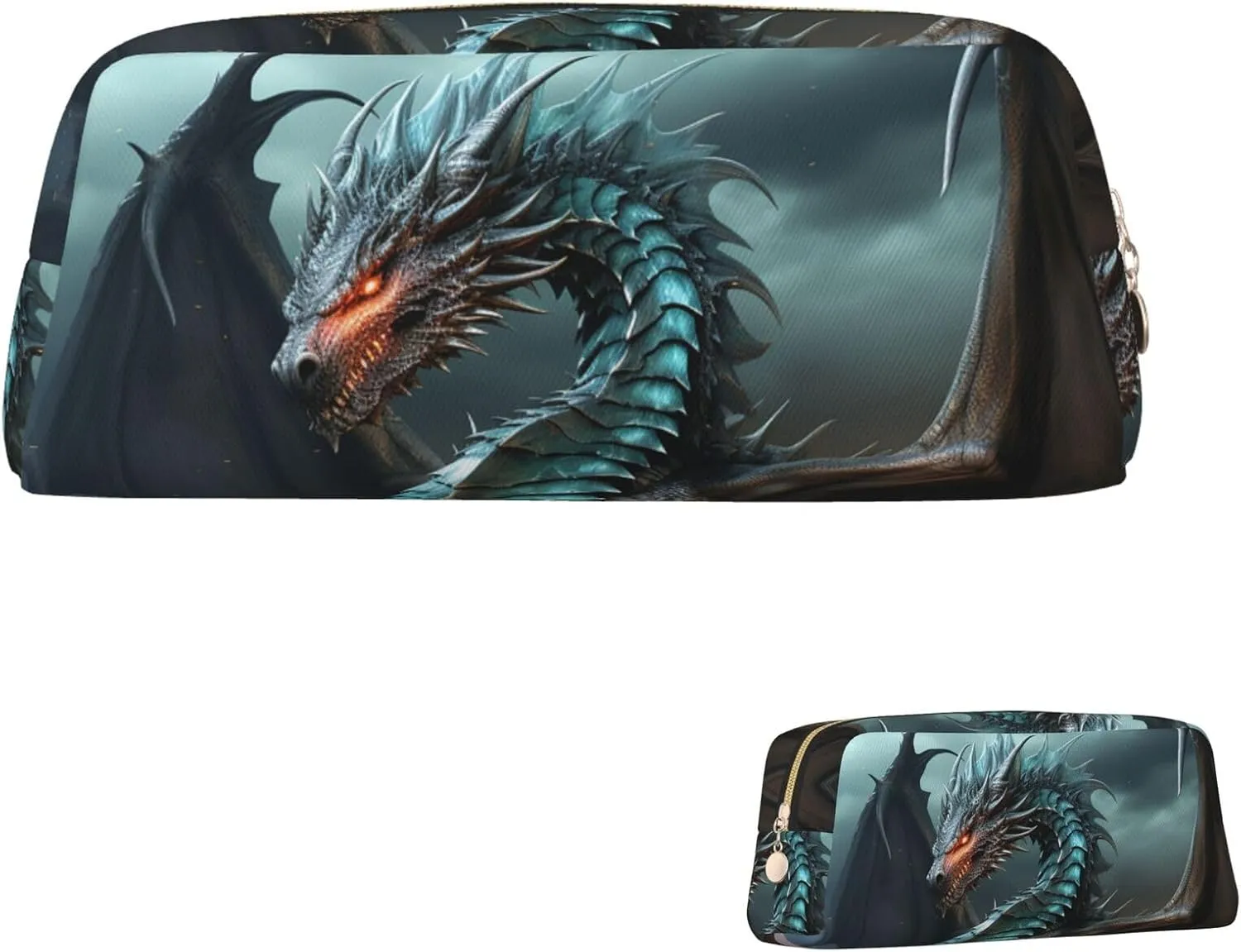 Cool Dragon Makeup Bag Travel Cosmetic Bag for Women Men Pencil Case Zipper Toiletry Bag Purse