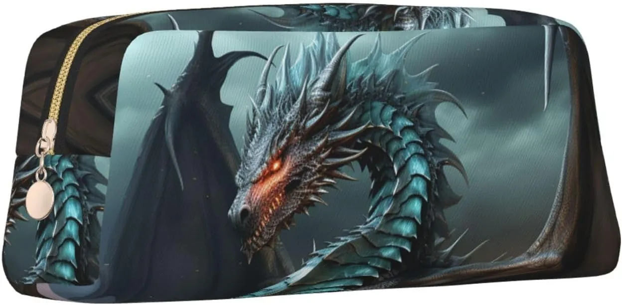 Cool Dragon Makeup Bag Travel Cosmetic Bag for Women Men Pencil Case Zipper Toiletry Bag Purse