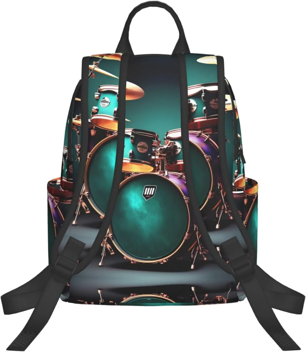 Cool Drum Set Print Lightweight Backpack, Travel Bookbag College Bag,Laptop Backpack For Men Women